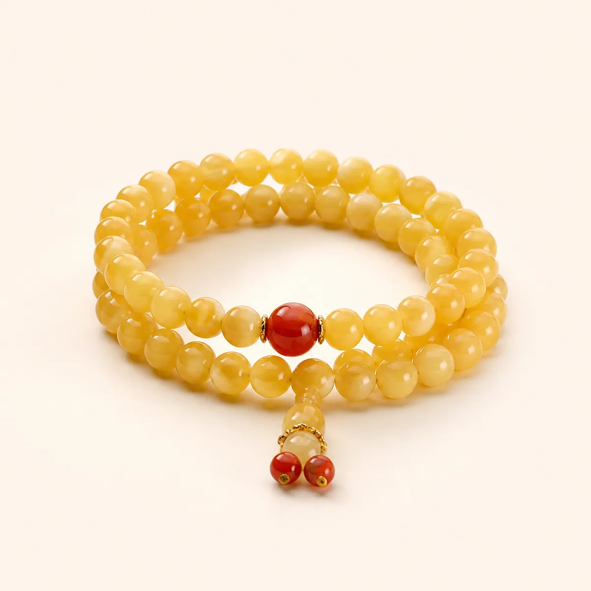 Beeswax Amber Multi-Wrap Bracelet