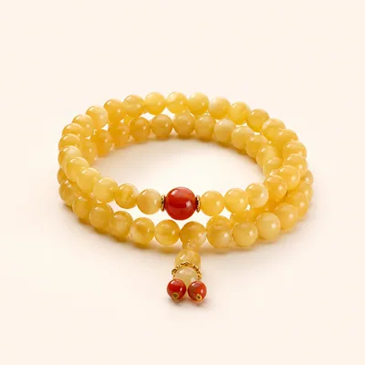 Beeswax Amber Multi-Wrap Bracelet