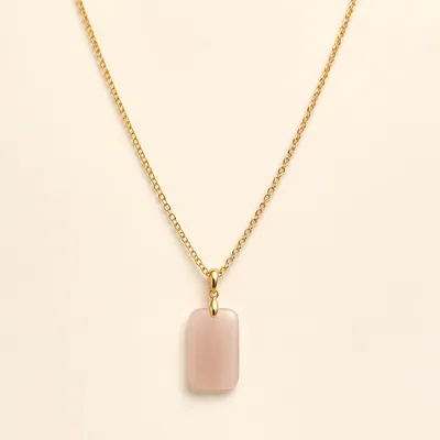 Lotus-Pink Hetian Jade Plain Plaque Pendant