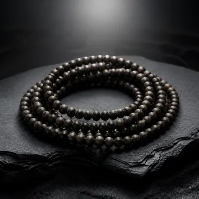 Purple-Brown Agarwood Plain Round Bead Multi-Wrap Bracelet